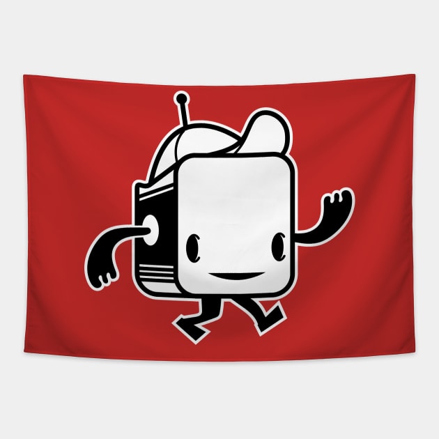 Retro hat Robot Mascot Tapestry by CC0hort