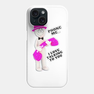 Phone me... I love talking to you - pinkish hat & phone Phone Case