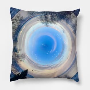 Tiny planet inverted Alaska 1 Pillow