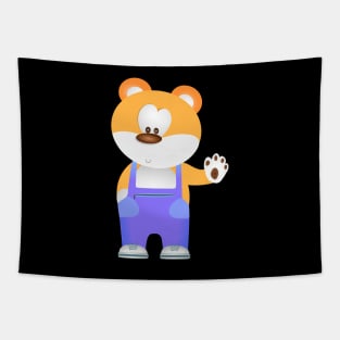 Cute teddy bear in trousers Tapestry