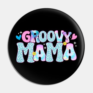 Groovy Mama Retro Mothers Day Colorful Matching Birthday Pin