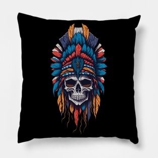 Native American Chief Skull Pillow