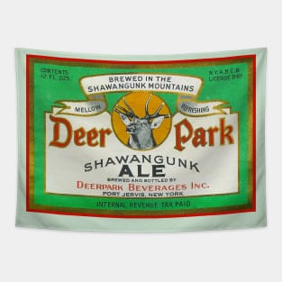 Deerpark Port Jervis NY Shawangunk Ale Vintage Label Tapestry