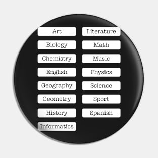 Subject Labels Pin