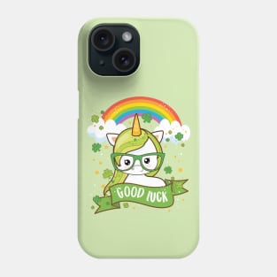 Kawaii Good Luck Rainbow St Patricks Day Unicorn Phone Case