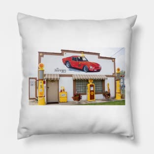 Restored Route 66 garage at Dwight. Pillow