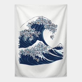 The Great Wave Shih Tzu Tapestry