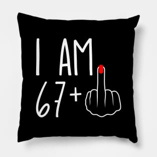 Vintage 68th Birthday I Am 67 Plus 1 Middle Finger Pillow