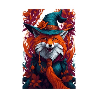 The Beautiful Fox Wearing Witch Hat T-Shirt