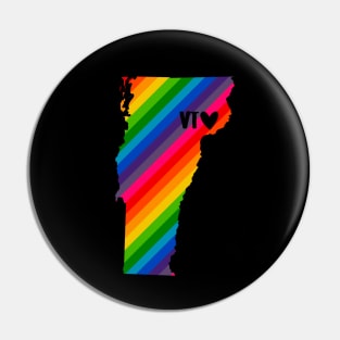 USA States: Vermont (rainbow) Pin