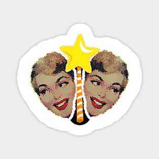 Smiling fairy godmother with yellow star Magnet