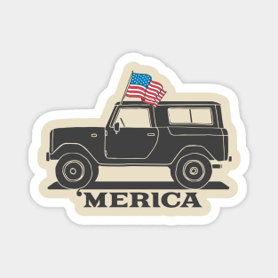 Bronco 4th of July Merica Magnet