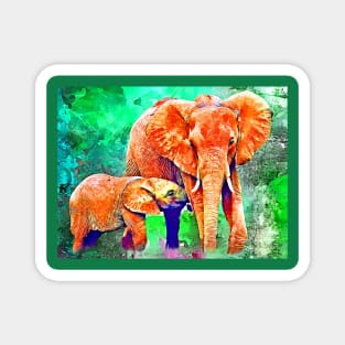 Cartoon Elephant Family Magnet