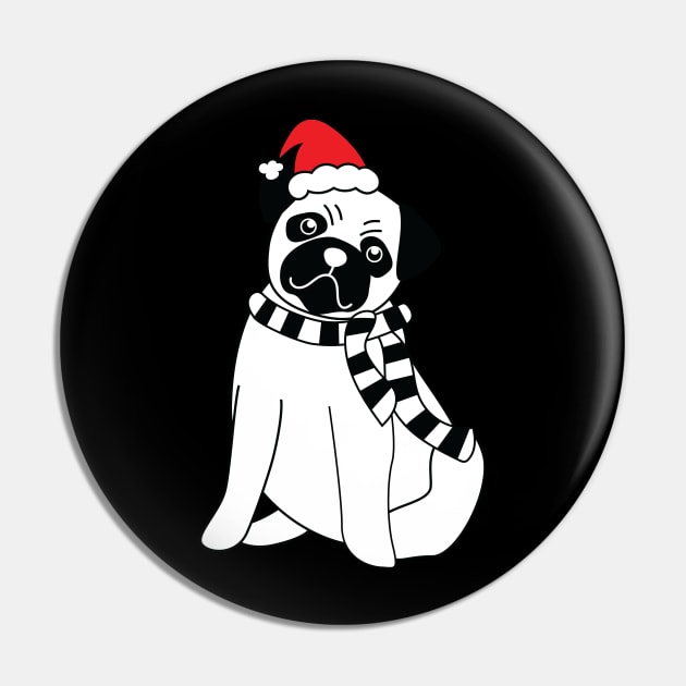 Christmas Pug Pin by hippyhappy