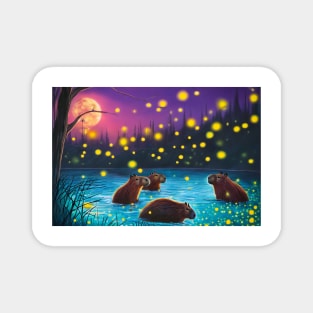 capybara lake firefly Magnet