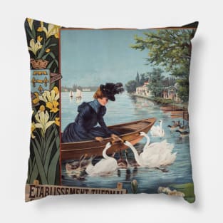 Enghien les Bains France Vintage Poster 1900 Pillow