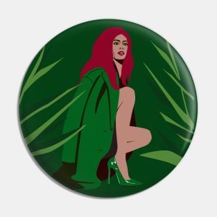 Green Fashion Art Pin