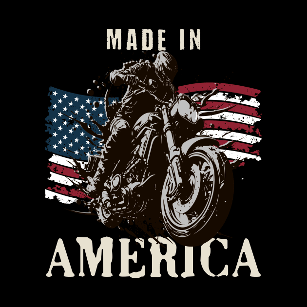Motorcycle Made In America for American racing fans Mechanic Motorcycle Lover Enthusiast Gift Idea by GraphixbyGD