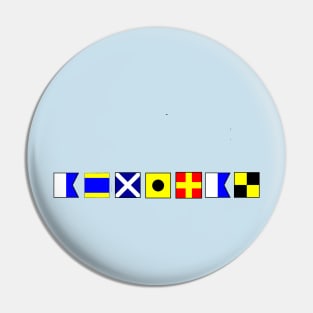 ADMIRAL SPELT OUT WITH NAUTICAL FLAGS Pin