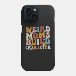 Groovy Distressed Weird Moms Build Character Retro Gradient Aesthetic Flower Phone Case