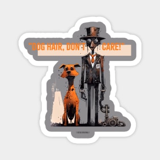 Rustic Haunted Guardian: A Mechanical Man and Spooky Dog Magnet