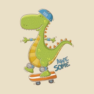 Dinosaur Skateboarding T-Shirt