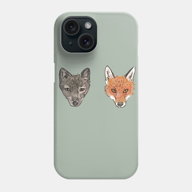 Arctic Fox Red Fox Phone Case by lexalion