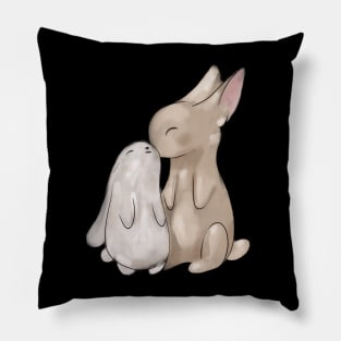 Cute Bunny Rabbit lover Valentines Day Gift for Her Pillow