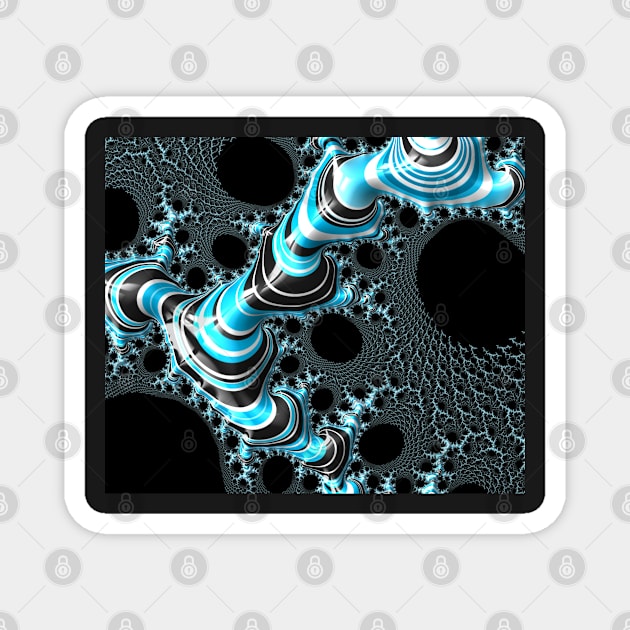 Blue snake fractal Magnet by CreaKat