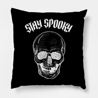 White Skull - Stay Spooky! Pillow