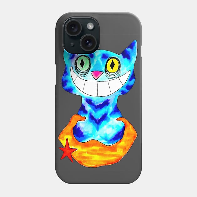 Cat And The Moon Phone Case by Art of V. Cook