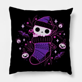 Creepy Cute Christmas Stocking Skull Pillow