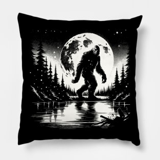 Moon Bigfoot Sasquatch Cool Bigfoot Pillow