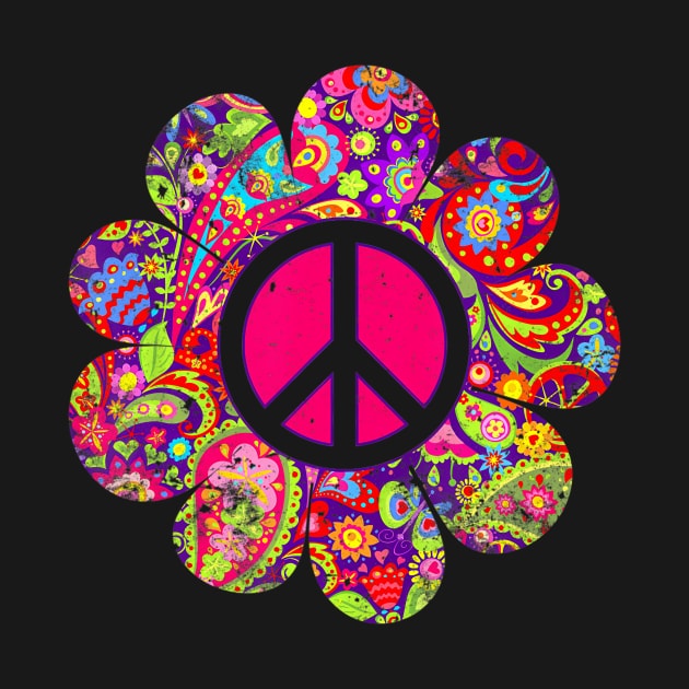 Daisy PEACE SIGN LOVE 60s 70s Tie Dye Hippie Costume by mccloysitarh