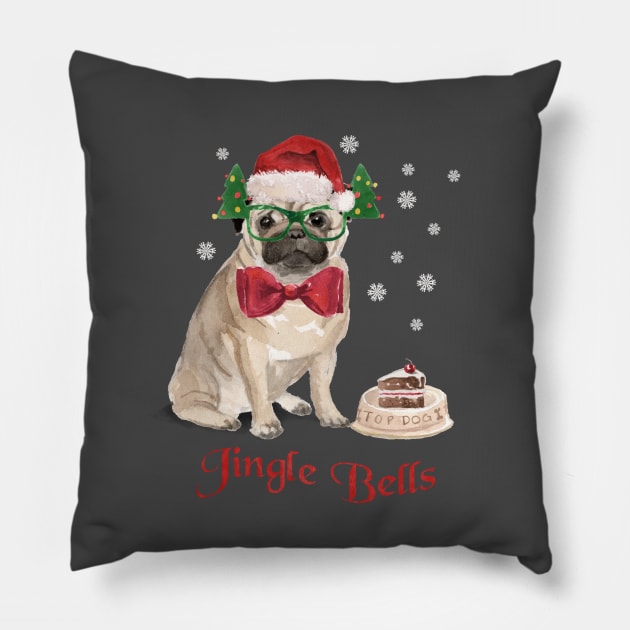 Jingle Pug Pillow by Lucia