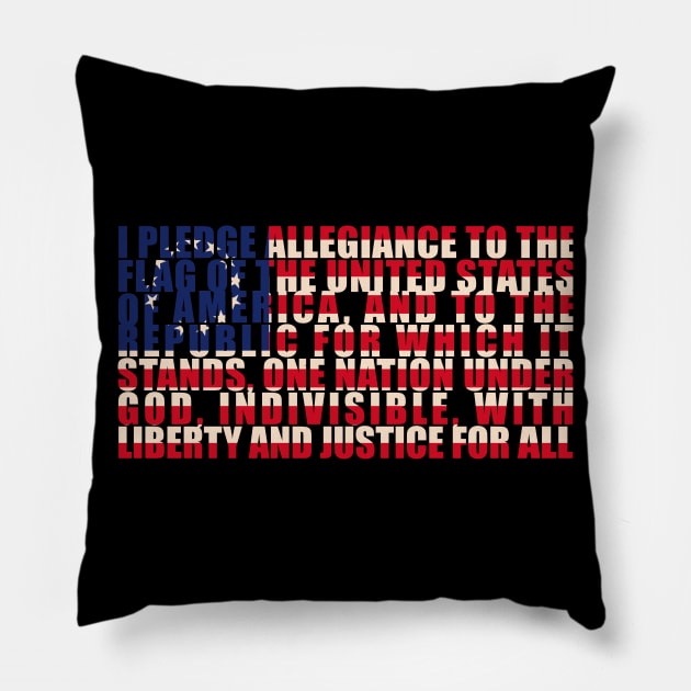 Pledge of Allegiance 1776 American Flag- Betsy Ross Pillow by Alema Art