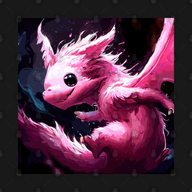 Cute pink dragon by TomFrontierArt