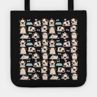 Cute little Pugs 1 brown Tote