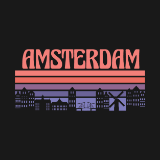 Amsterdam City Skyline Sunset T-Shirt