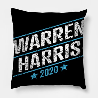 Elizabeth Warren and Kamala Harris on the one ticket? Dare to dream. Presidential race 2020 Distressed text Pillow