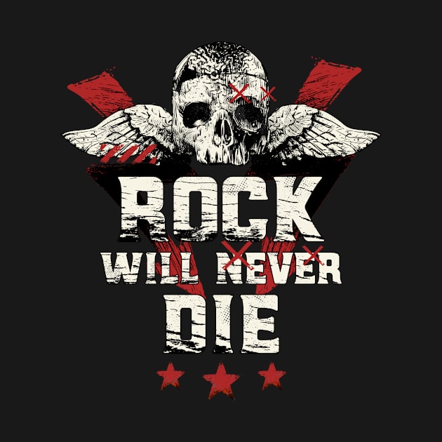 Rock And Roll Will Never Die Vintage by Foxxy Merch