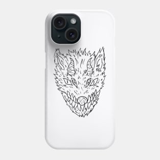 Scary Beast Monster Horror Black Lineart T-Shirt Phone Case