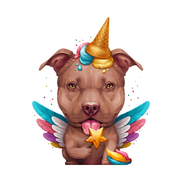 Chocolate Pitbull Ice Cream Unicorn by stonemask