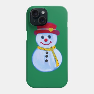 snowman isolated on a white background Phone Case