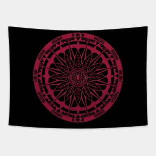 Red round Mandala Pattern Tapestry