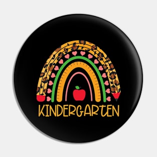 Cute Leopard Cheetah Print Rainbow Kindergarten Teacher Pin