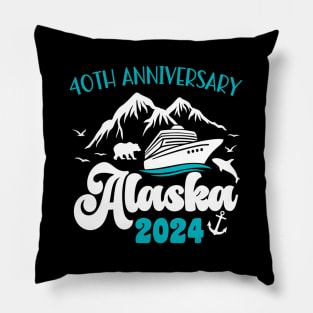 40Th Anniversary Wedding Alaska Cruise 2024 Vacation Pillow
