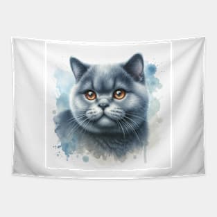 British Shorthair - Watercolor Cat Tapestry