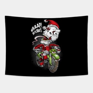 Christmas Skull Biker Tapestry