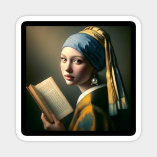 Reading in Pearls: A Literary Twist on Vermeer's Masterpiece Magnet